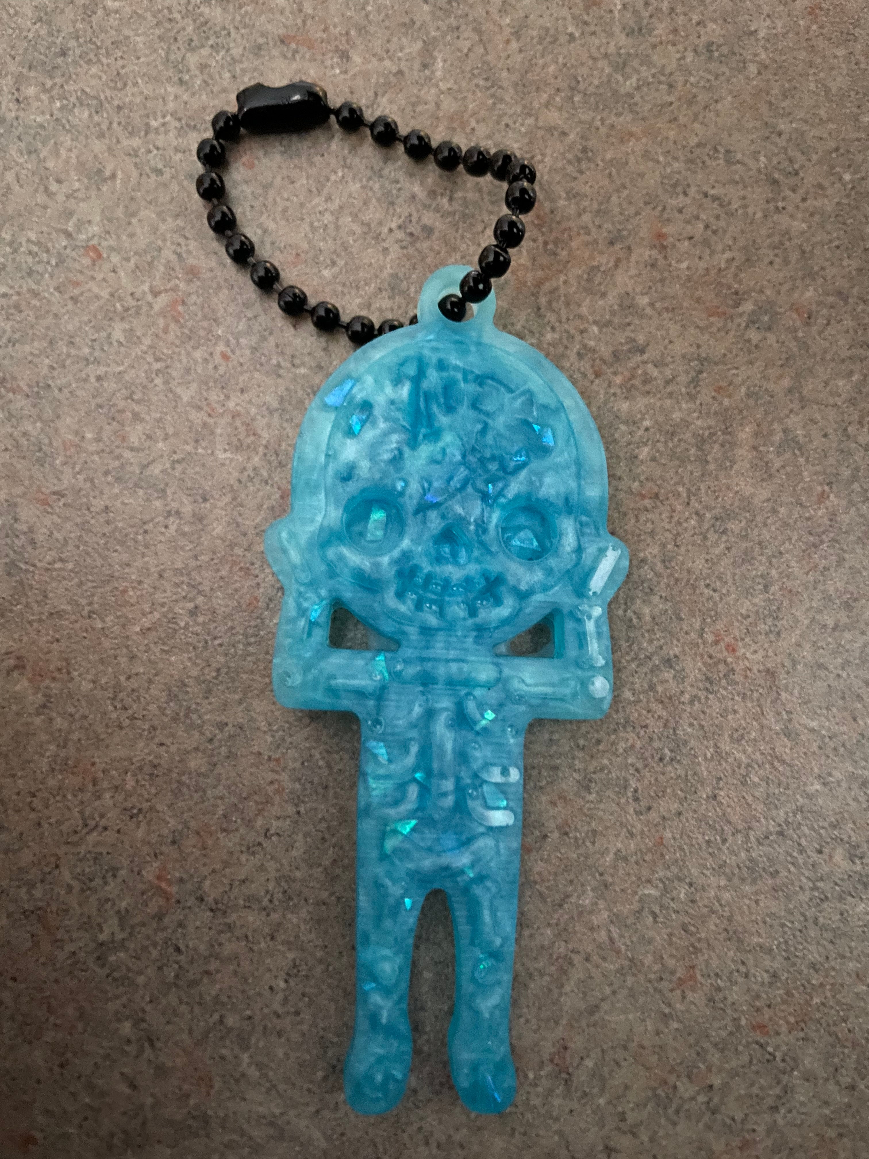 Blue Skeleton Keychain