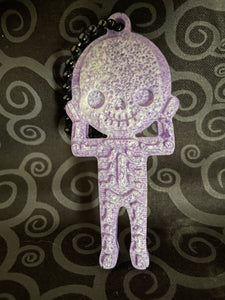 White/Purple Skeleton Keychain