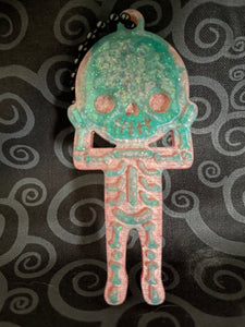 Green/Pink Skeleton Keychain