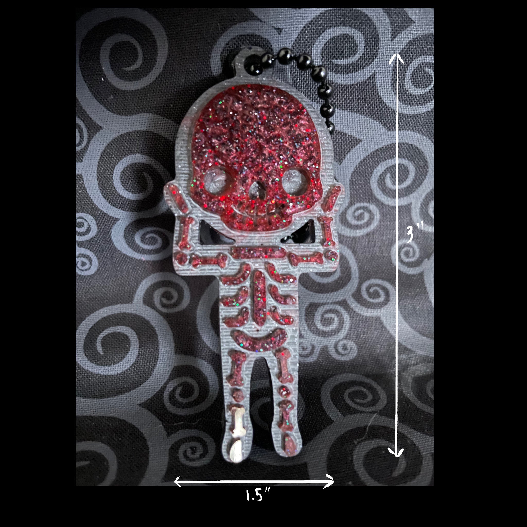 Red/Black Skeleton Keychain