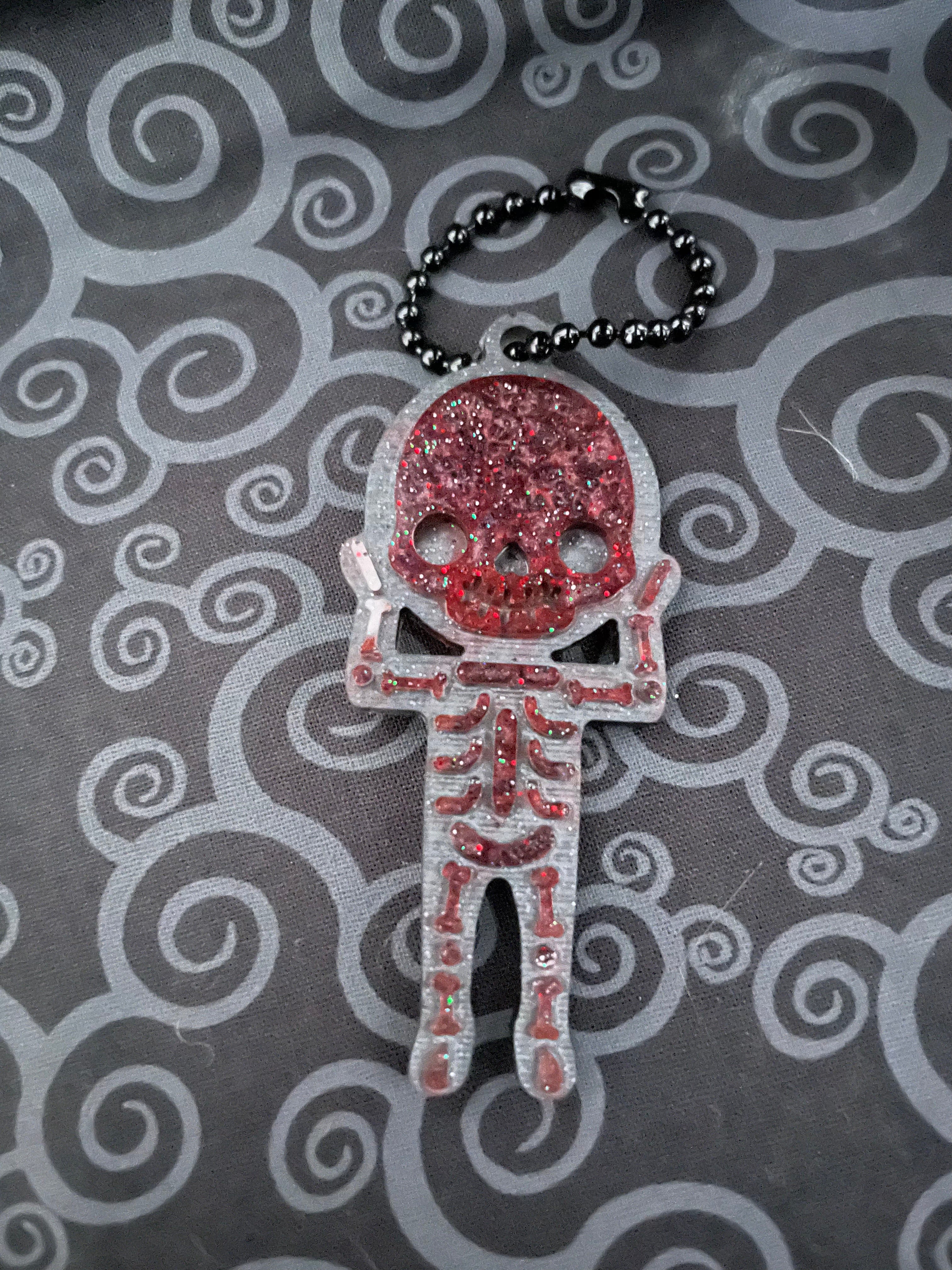 Red/Black Skeleton Keychain