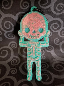 Pink/Green Skeleton Keychain