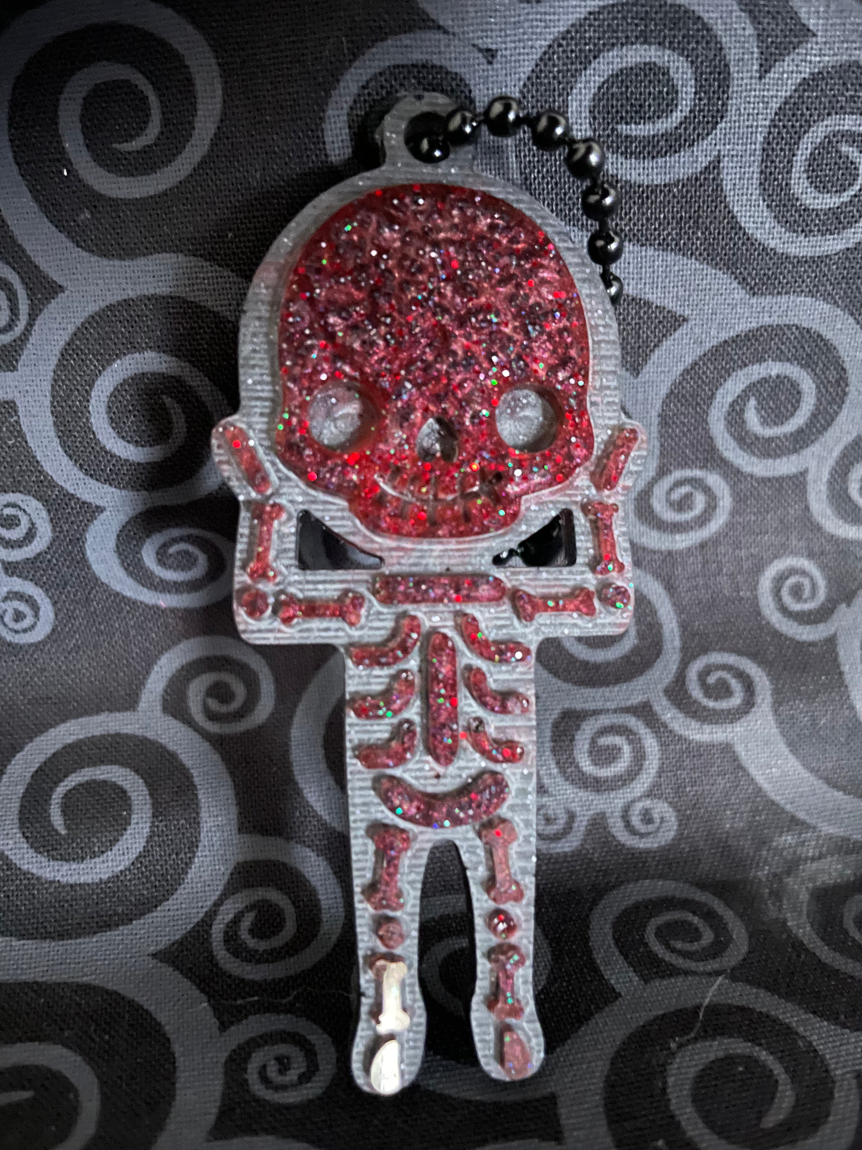 Red/Black Skeleton Keychain