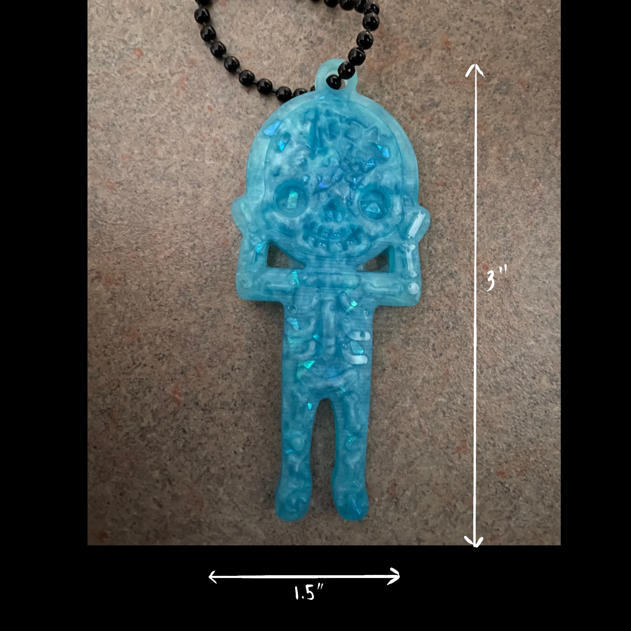 Blue Skeleton Keychain