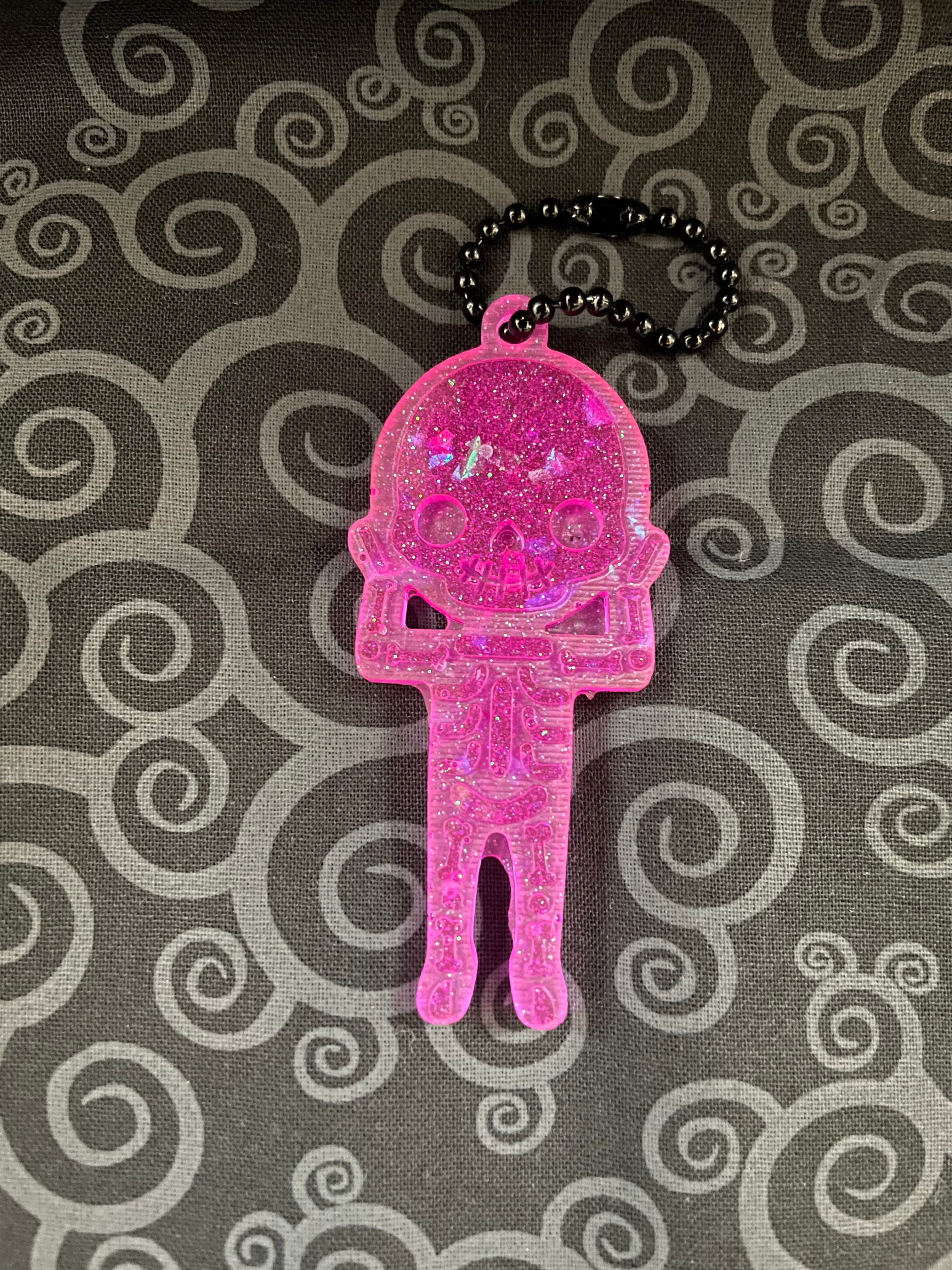 Magenta Skeleton Keychain