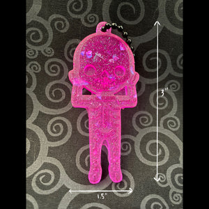 Magenta Skeleton Keychain