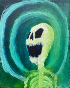 Skeleton in green